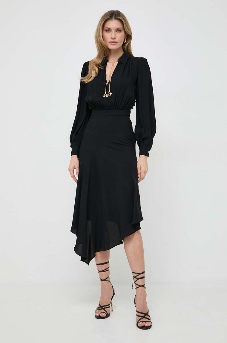 Elisabetta Franchi sukienka kolor czarny mini rozkloszowana ABT5341E2
