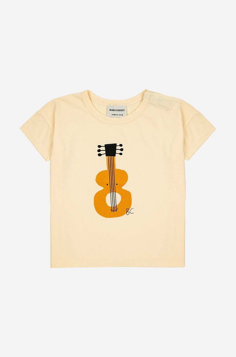 Bobo Choses t-shirt bawełniany dziecięcy kolor żółty z nadrukiem