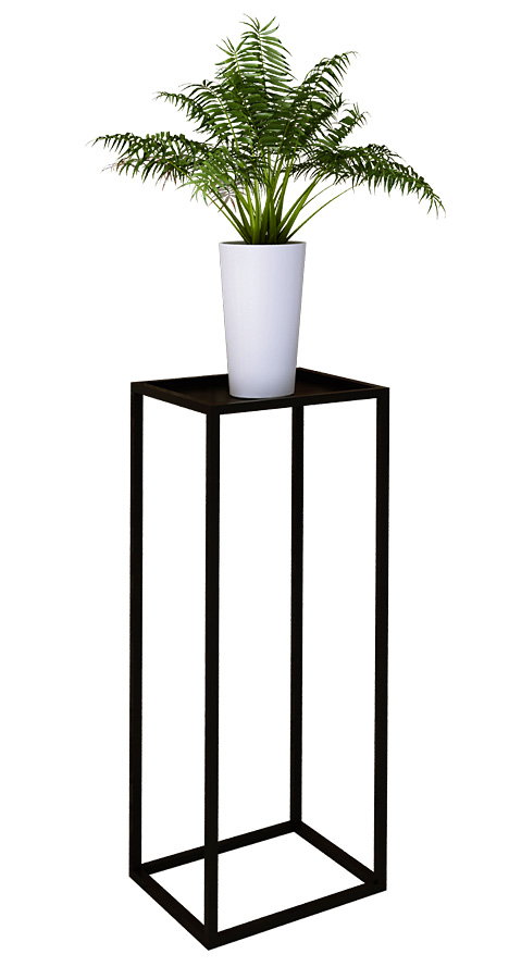 Loftowy czarny stojak na kwiaty - Shiner 5X
