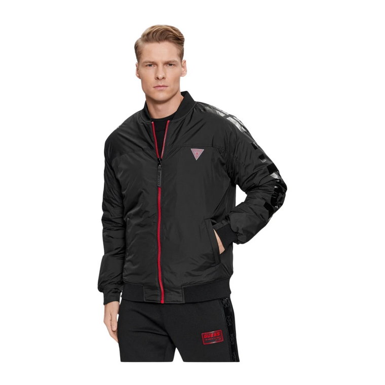 Kurtka Bomber z Logo - Czarna Guess