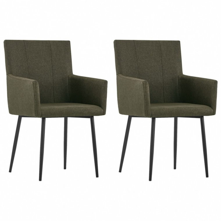 Krzesła do salonu z podłokietnikami 2 szt. brązowe tkanina kod: V-281843
