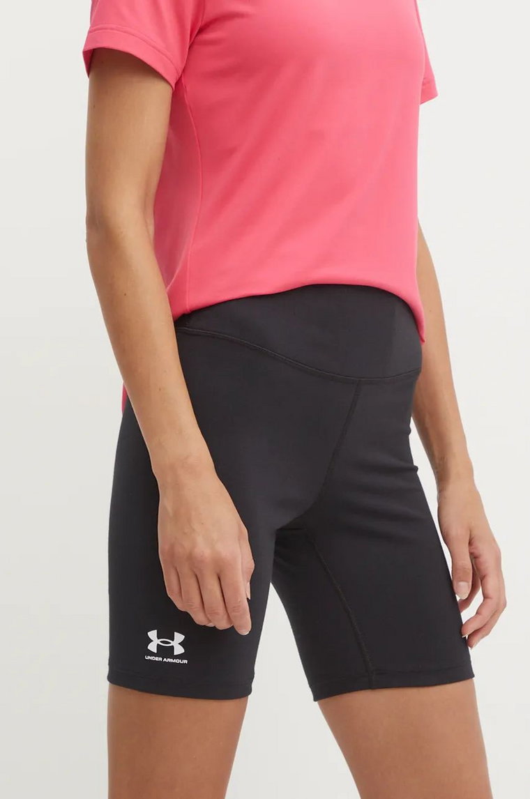 Under Armour szorty treningowe Rival kolor czarny gładkie high waist 1386703