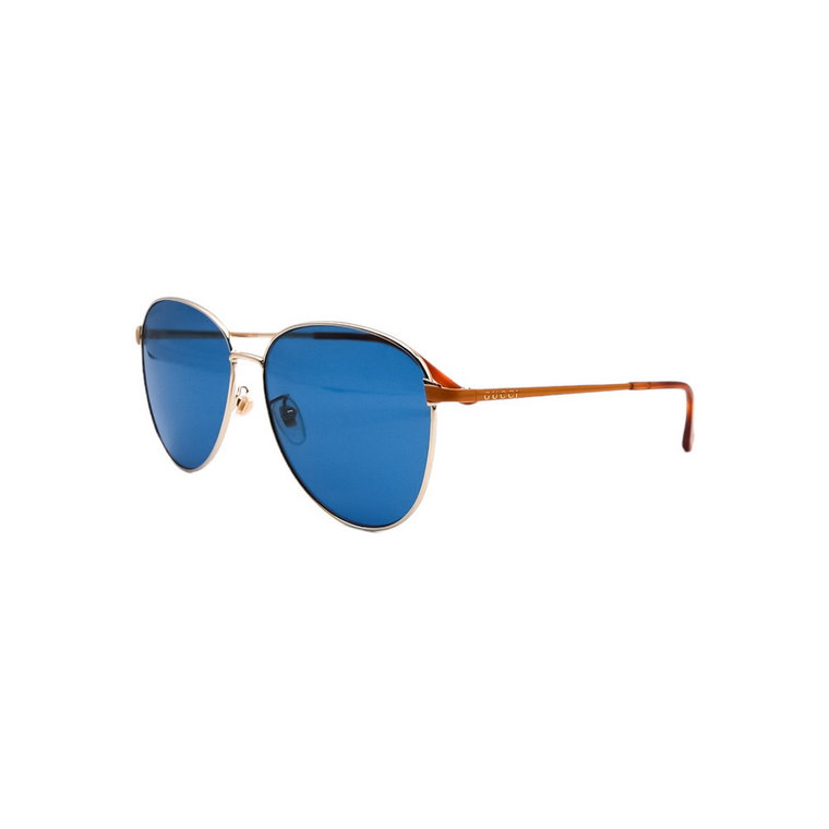 Luksusowe Okulary Przeciwsłoneczne z Niebieskimi Soczewkami Gucci