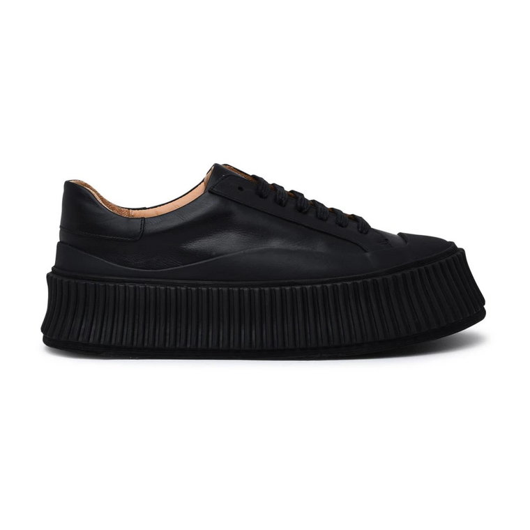 Czarny skórzany sneaker Jil Sander