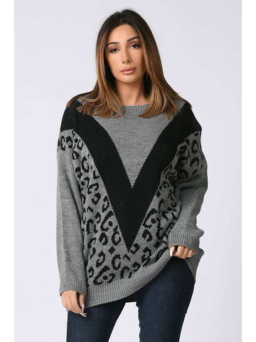 Plus Size Company Sweter w kolorze szaro-czarnym