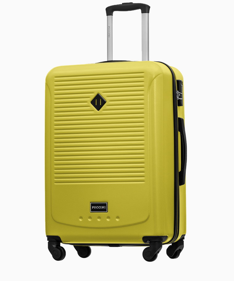 PUCCINI Średnia limonkowa walizka z zamkiem szyfrowym