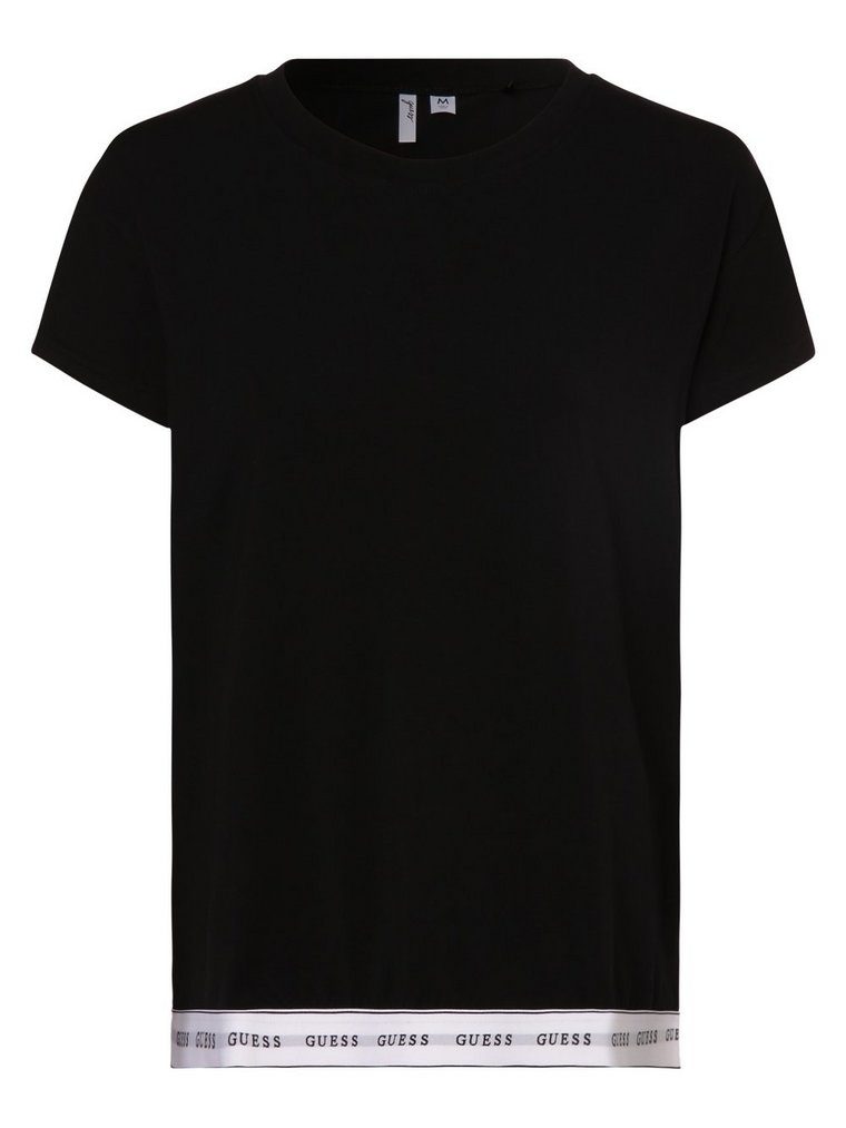 GUESS - Damska koszulka od piżamy, czarny