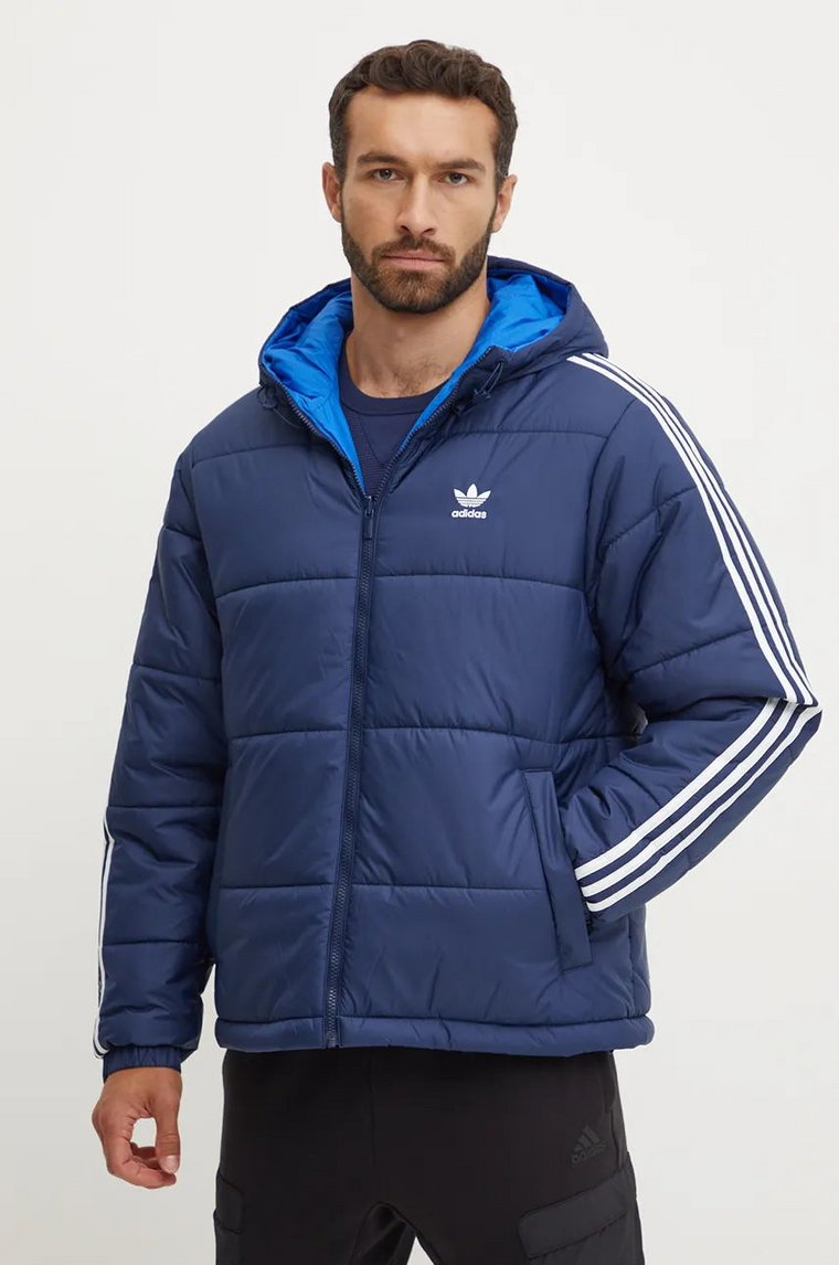 adidas Originals kurtka dwustronna Adicolor Reversible Jacket męska kolor granatowy zimowa JD9073