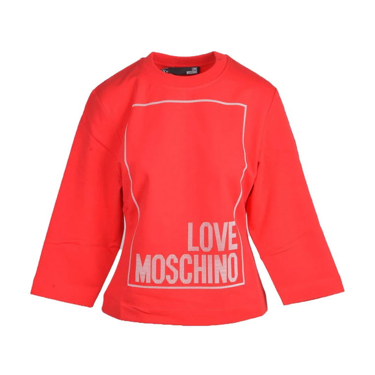 Koszulka treningowa, Czerwona, Długie rękawy, Slip On Love Moschino