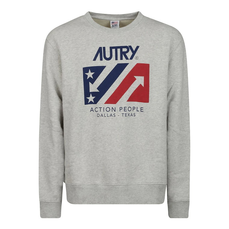 Wygodny i stylowy szary sweter z bawełny z logo Ss23 Autry