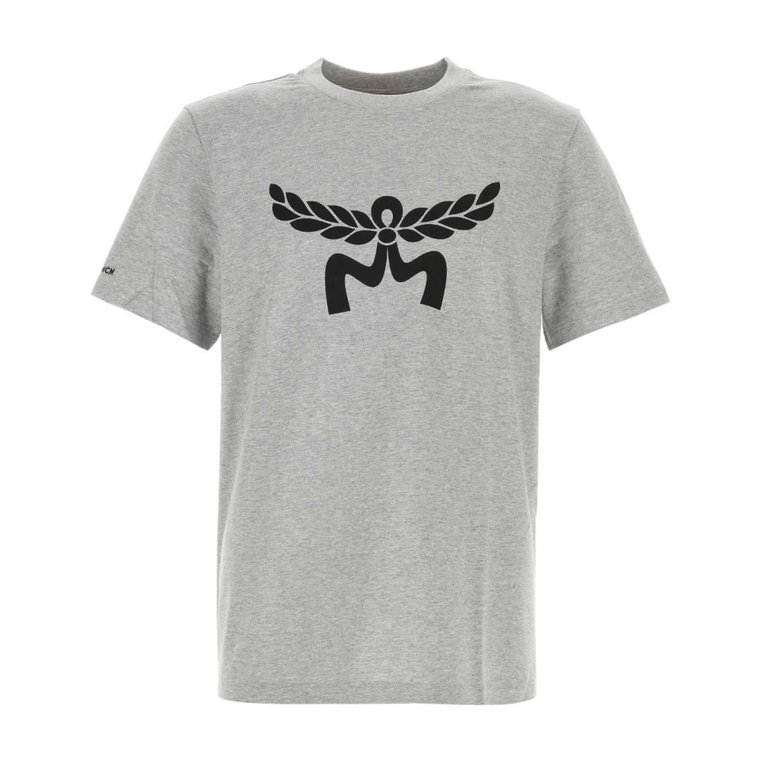 Stylowy Szary T-shirt z Bawełny MCM