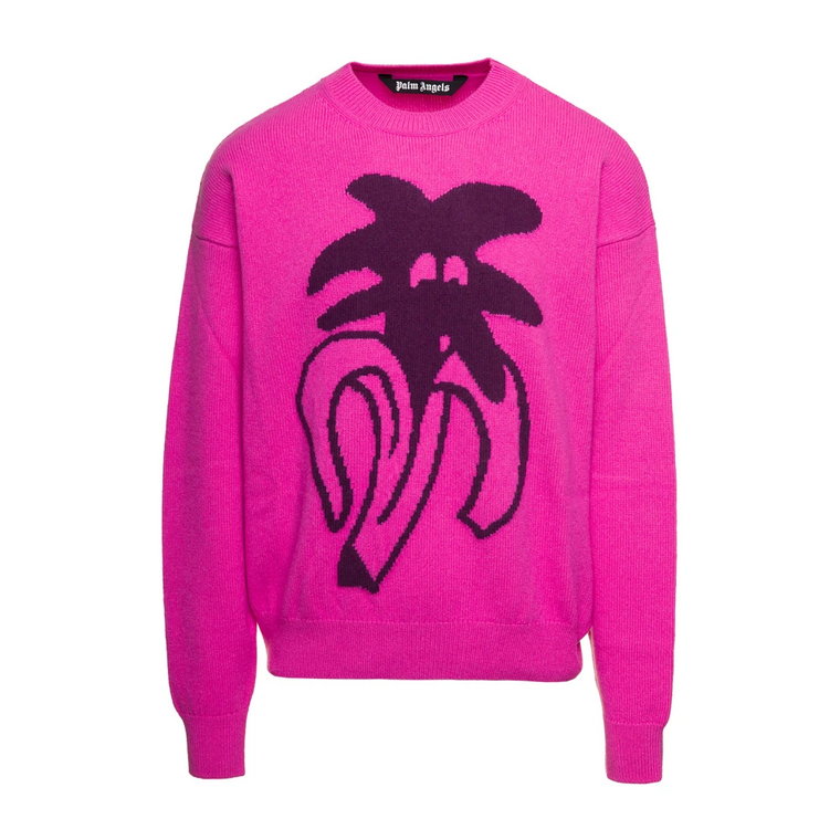 Różowe Swetry z Jimmy Intarsia Palm Angels