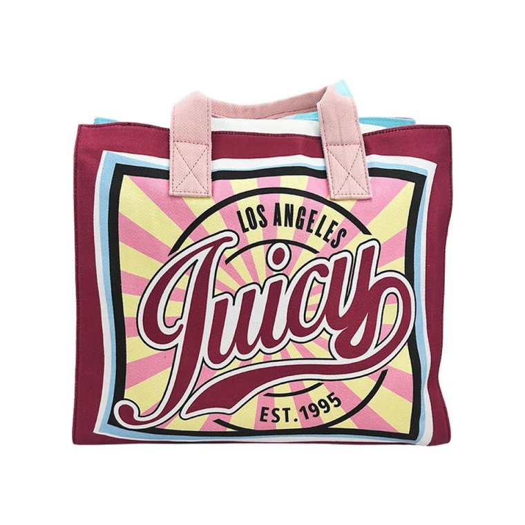 Retro Logo Print Canvas Shopper Torba Juicy Couture