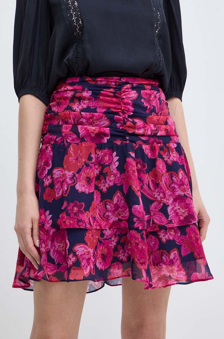 Morgan spódnica JUANE.F kolor różowy mini rozkloszowana
