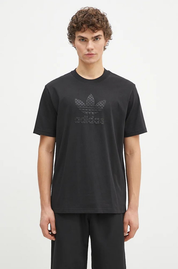 adidas Originals t-shirt bawełniany męski kolor czarny z nadrukiem IZ2527