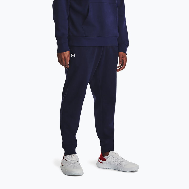 Spodnie treningowe męskie Under Armour Rival Fleece midnight navy/white