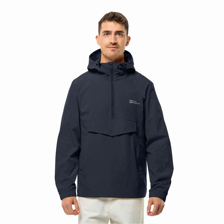 Męska kurtka softshellowa kangurka Jack Wolfskin DESERT WIND OVERHEAD M night blue - XXL