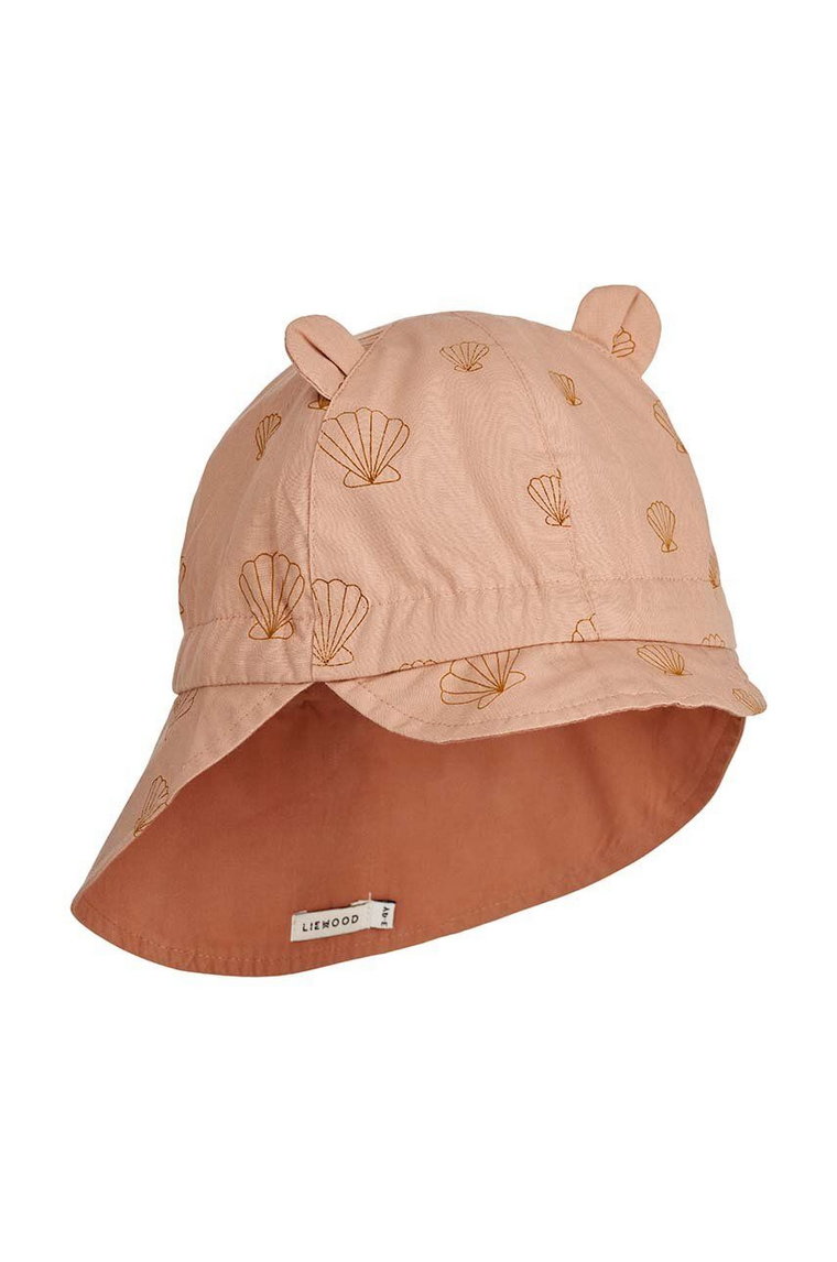 Liewood czapka dwustronna bawełniana dziecięca kolor różowy wzorzysta