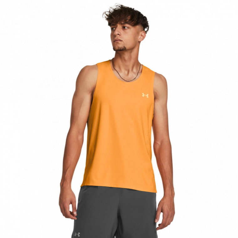 Męski top do biegania Under Armour UA Launch Elite Singlet - pomarańczowy