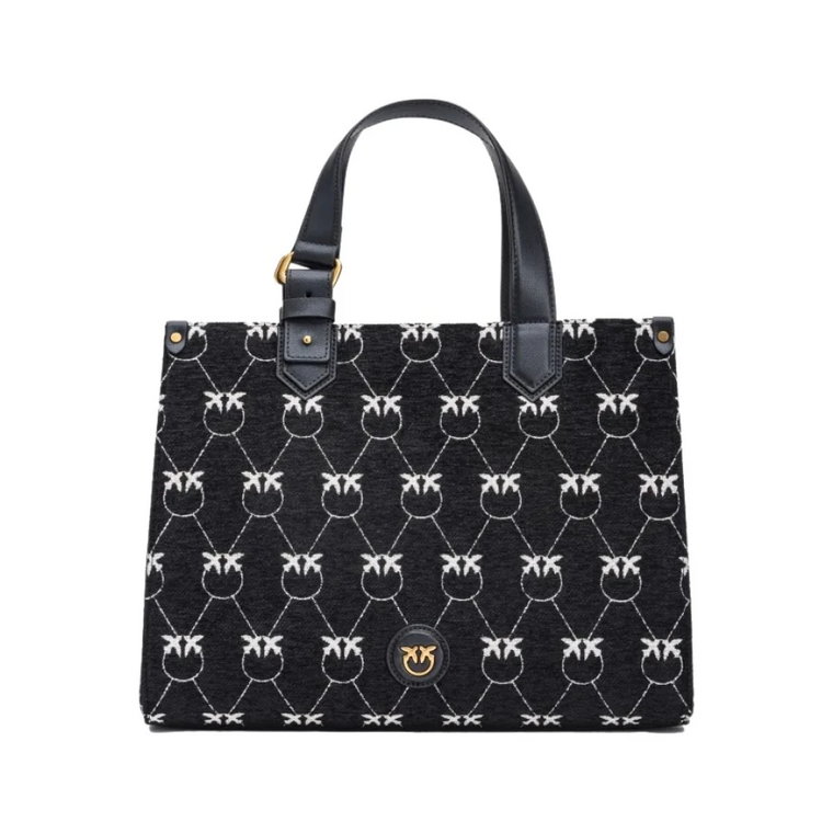 Kwadratowa torba Jacquard Monogram Shopper Pinko