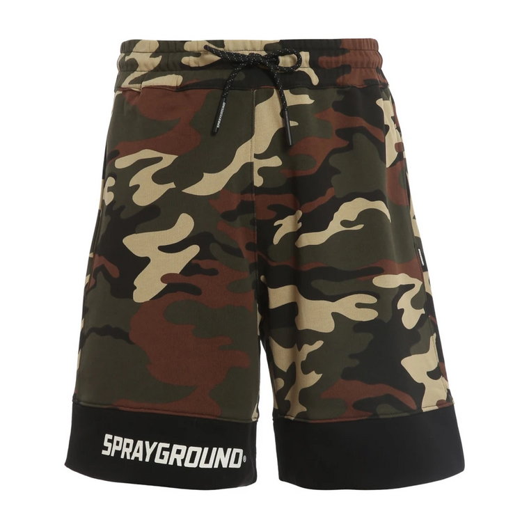 Stylowe Camo Shorts w kolorze Multi Green Sprayground
