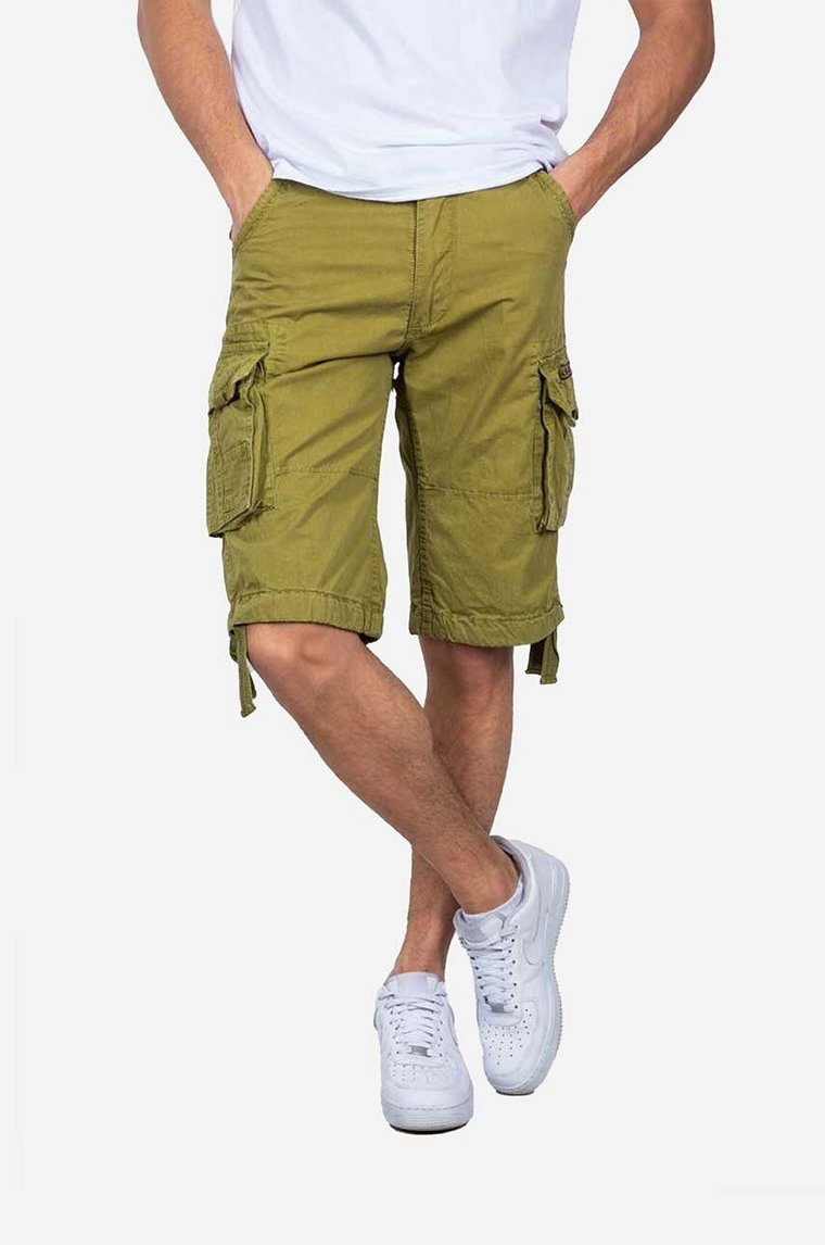 Alpha Industries szorty bawełniane Alpha Industries Jet Short 191200 440 kolor brązowy 191200.440-BRAZOWY