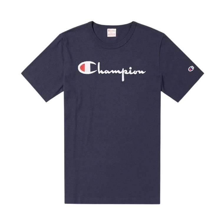 T-shirt logo skryptu odwrotnego Champion