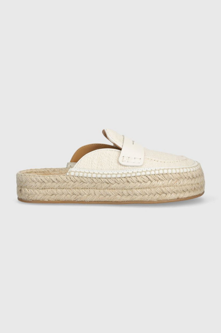 JW Anderson klapki Loafer Espadrillas damskie kolor beżowy na platformie ANW42005C