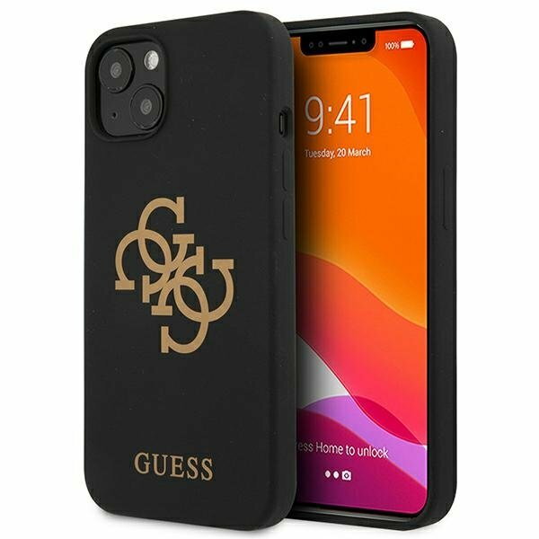 Guess GUHCP13SLS4GGBK iPhone 13 mini 5,4" czarny/black hard case Silicone 4G Logo