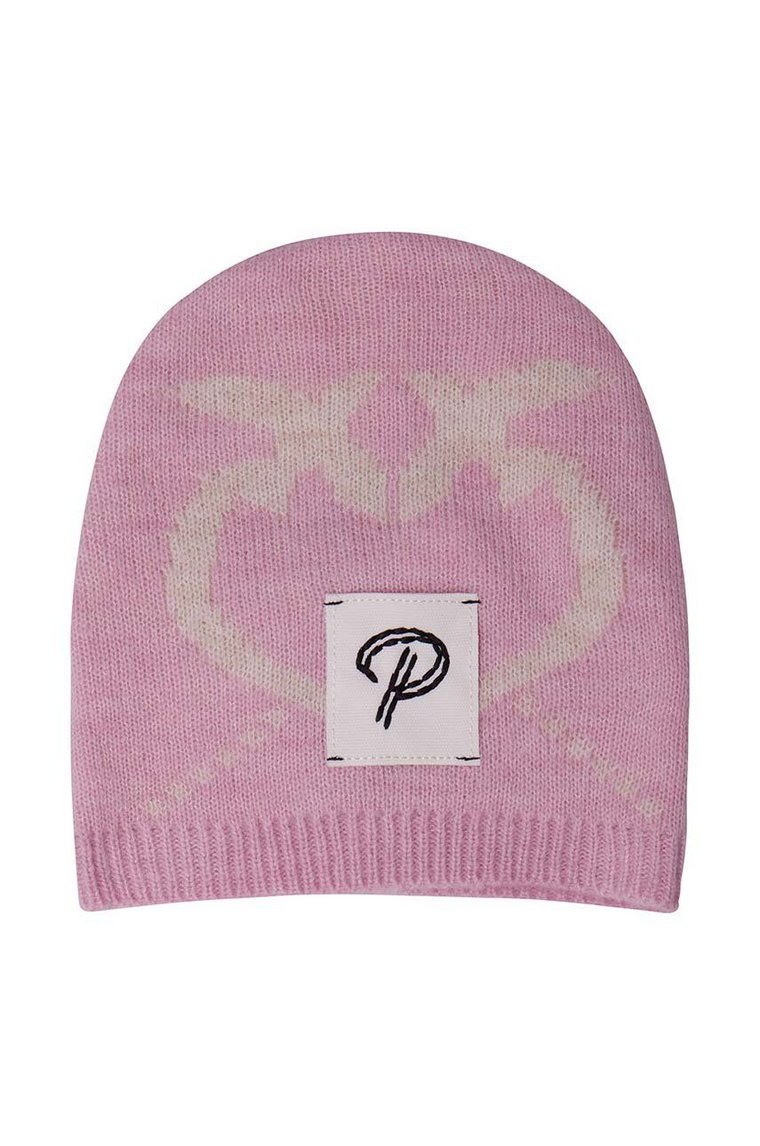Pinko Up czapka z domieszką wełny dziecięca kolor różowy z cienkiej dzianiny