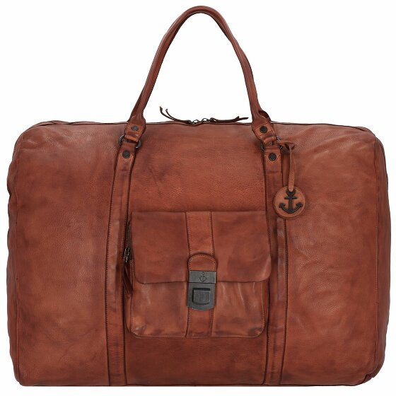 Harbour 2nd Cool Casual Big Boy Weekender Travel Bag Leather 65 cm charming cognac