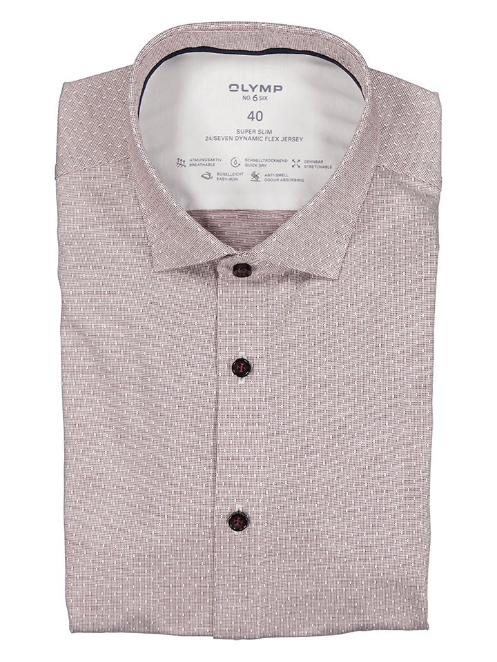 OLYMP Koszula "24/7 No 6 six" - Super Slim fit - w kolorze jasnoróżowym