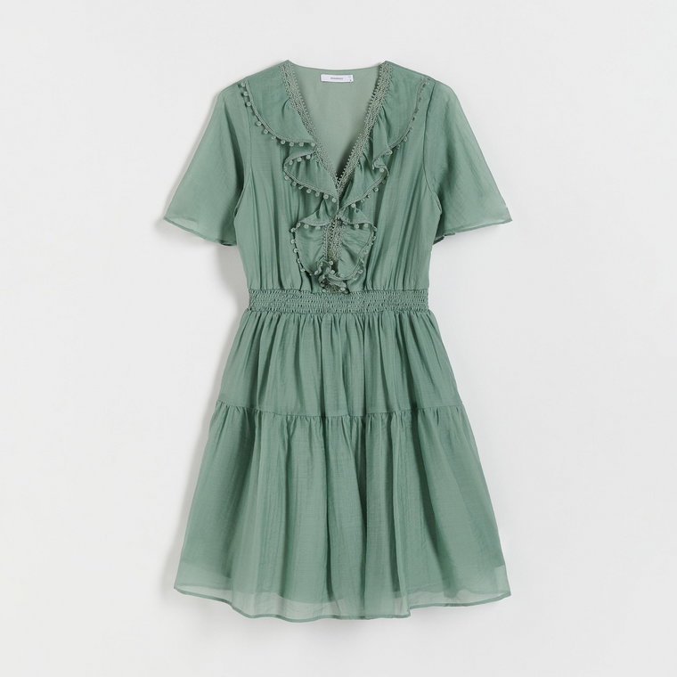 Reserved - Sukienka z lyocellem - jasnozielony