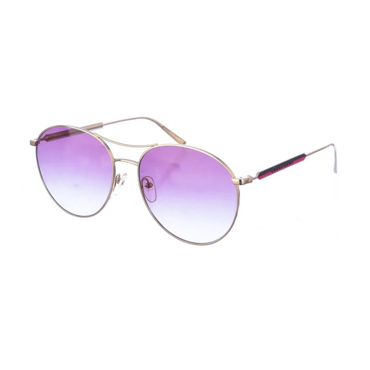 Okrągłe Okulary Przeciwsłoneczne z Metalową Oprawką i Jasnoszarymi Soczewkami Longchamp