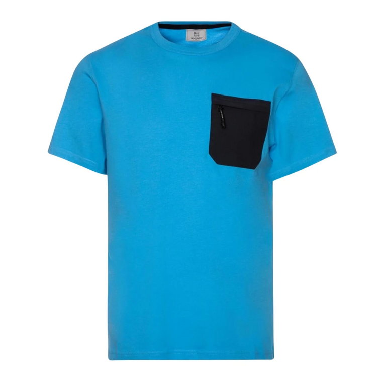 Klasyczny męski T-shirt z kieszenią na piersi Woolrich