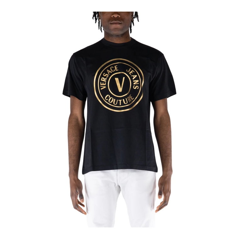Stylowy T-shirt z Folią Versace Jeans Couture