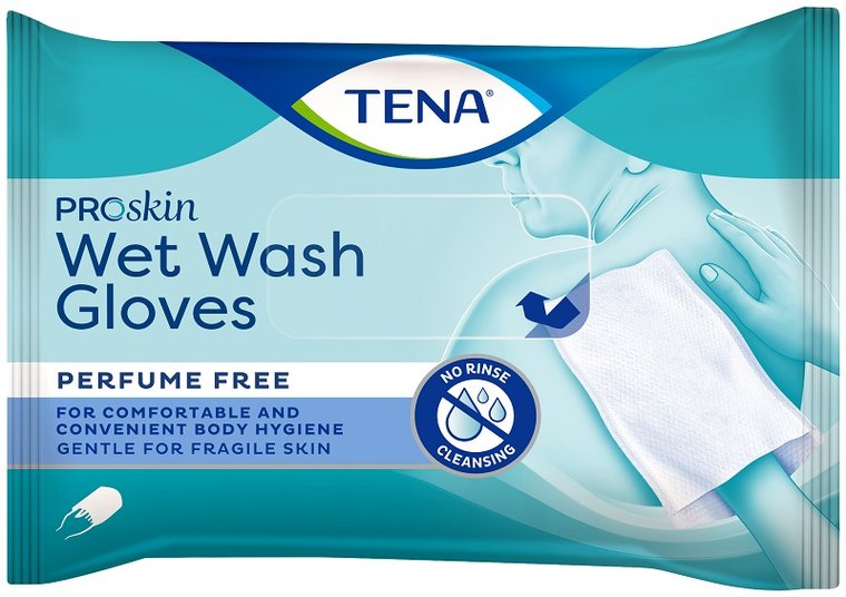 Tena Wet Wash Gloves Rękawice Nawilżane 8 Szt.