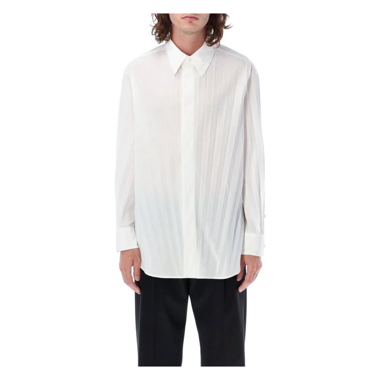 Biała koszula z plisami Ss23 z mieszanki bawełny Valentino Garavani