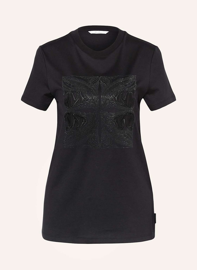 Max Mara T-Shirt Farad Z Ozdobnymi Kamykami schwarz