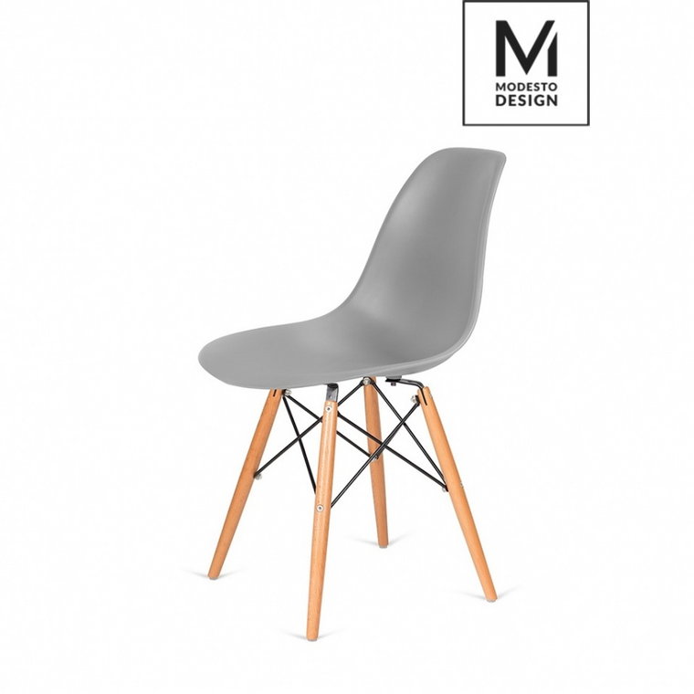 Krzesło DSW Modesto Design szare-podstawa bukowa kod: C1021B.GREY