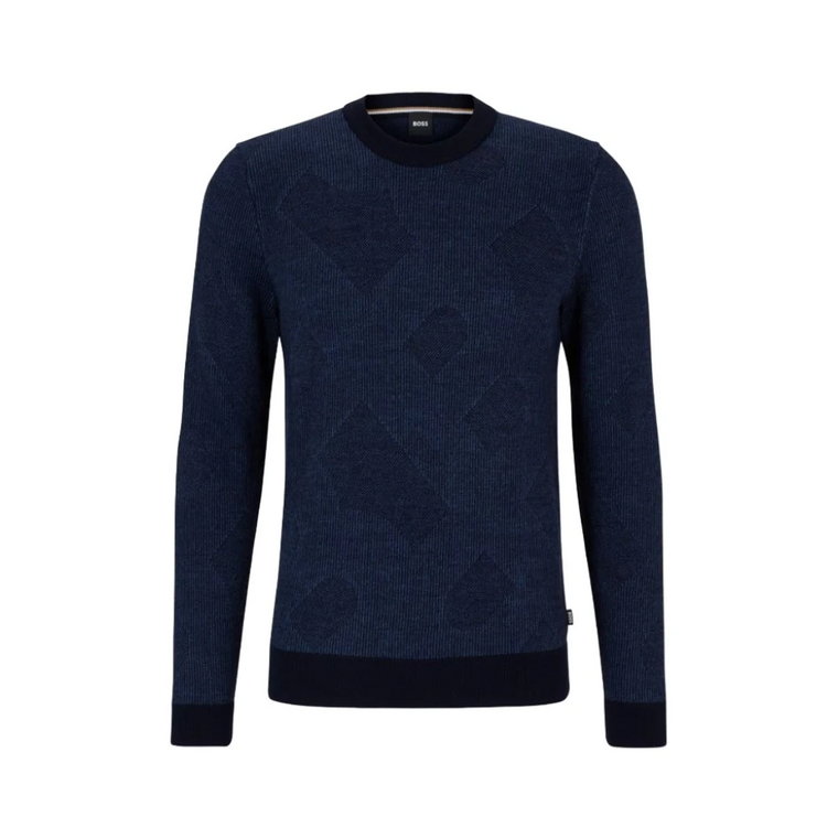 Niebieski Sweter z Kontrastującymi Szczegółami Hugo Boss