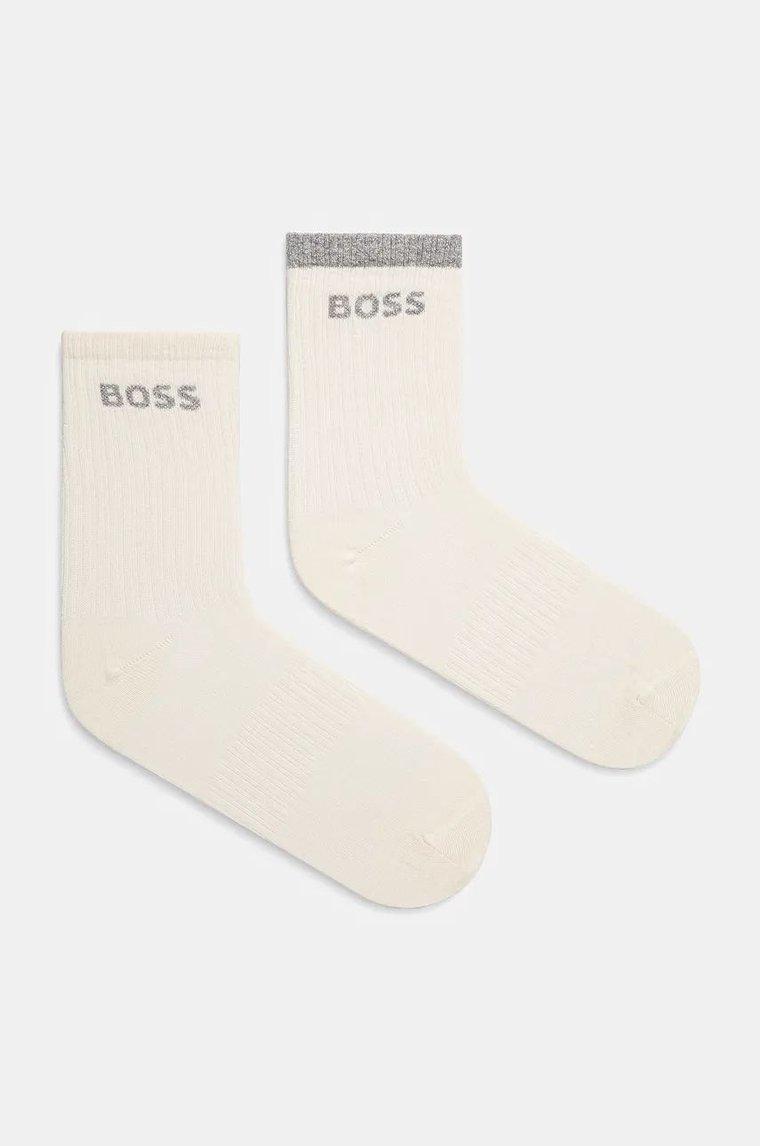 BOSS skarpetki 2-pack damskie kolor beżowy 50524401