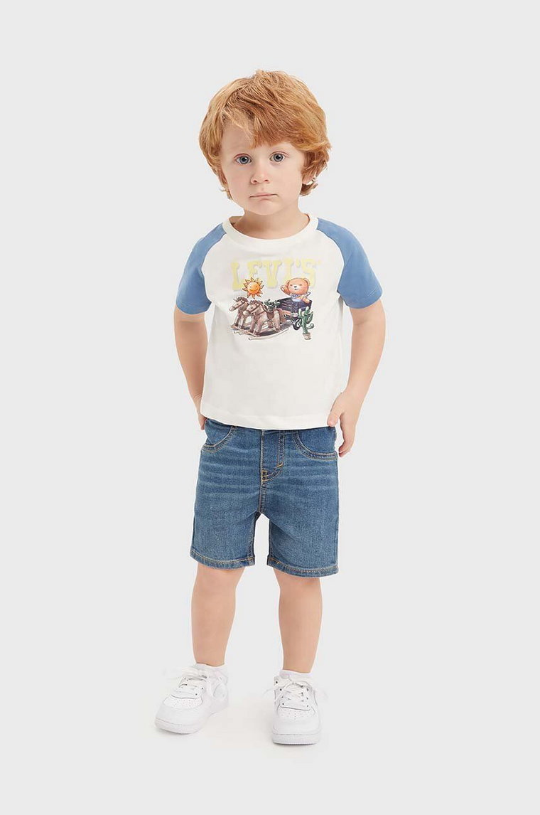 Levi's komplet niemowlęcy LVB LEVI BEAR RAGLAN & SHORT S kolor niebieski