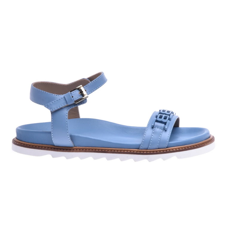 Sky blue calfskin sandals Baldinini