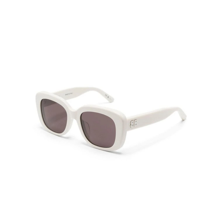 Białe okulary przeciwsłoneczne z oryginalnymi akcesoriami Balenciaga