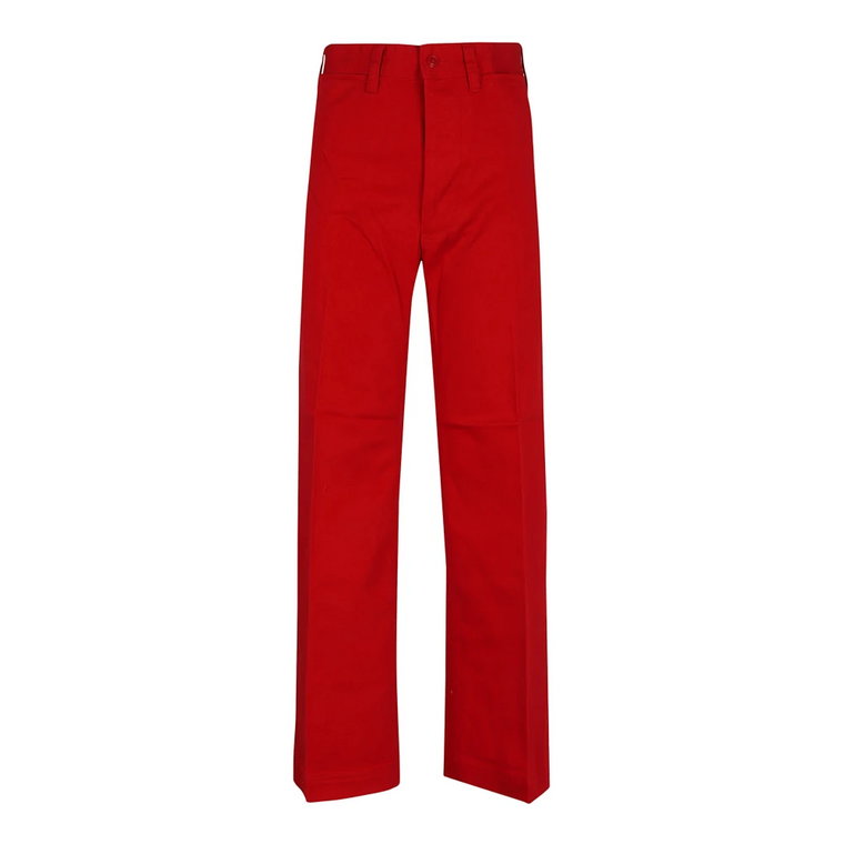 Czerwone Spodnie Cropped Flat Front Polo Ralph Lauren