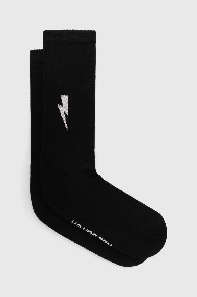 Neil Barett skarpetki BOLT COTTON SKATE SOCKS kolor czarny PBAC116.C9400.514