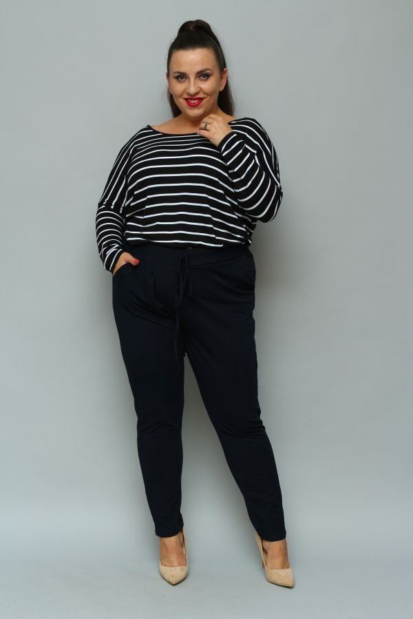 Granatowe Spodnie LOTARIO Plus Size