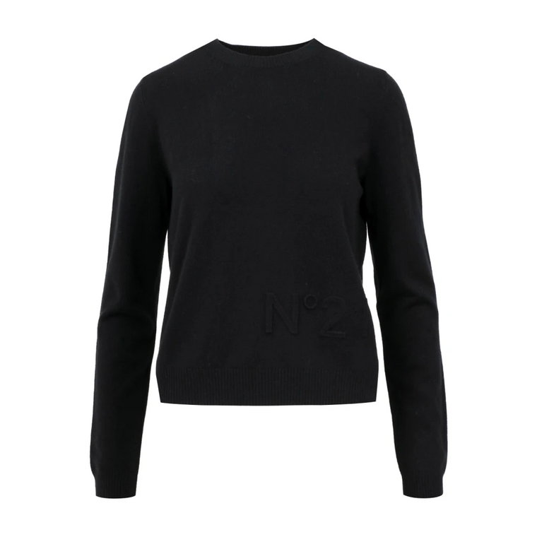 Czarny sweter z długimi rękawami N21