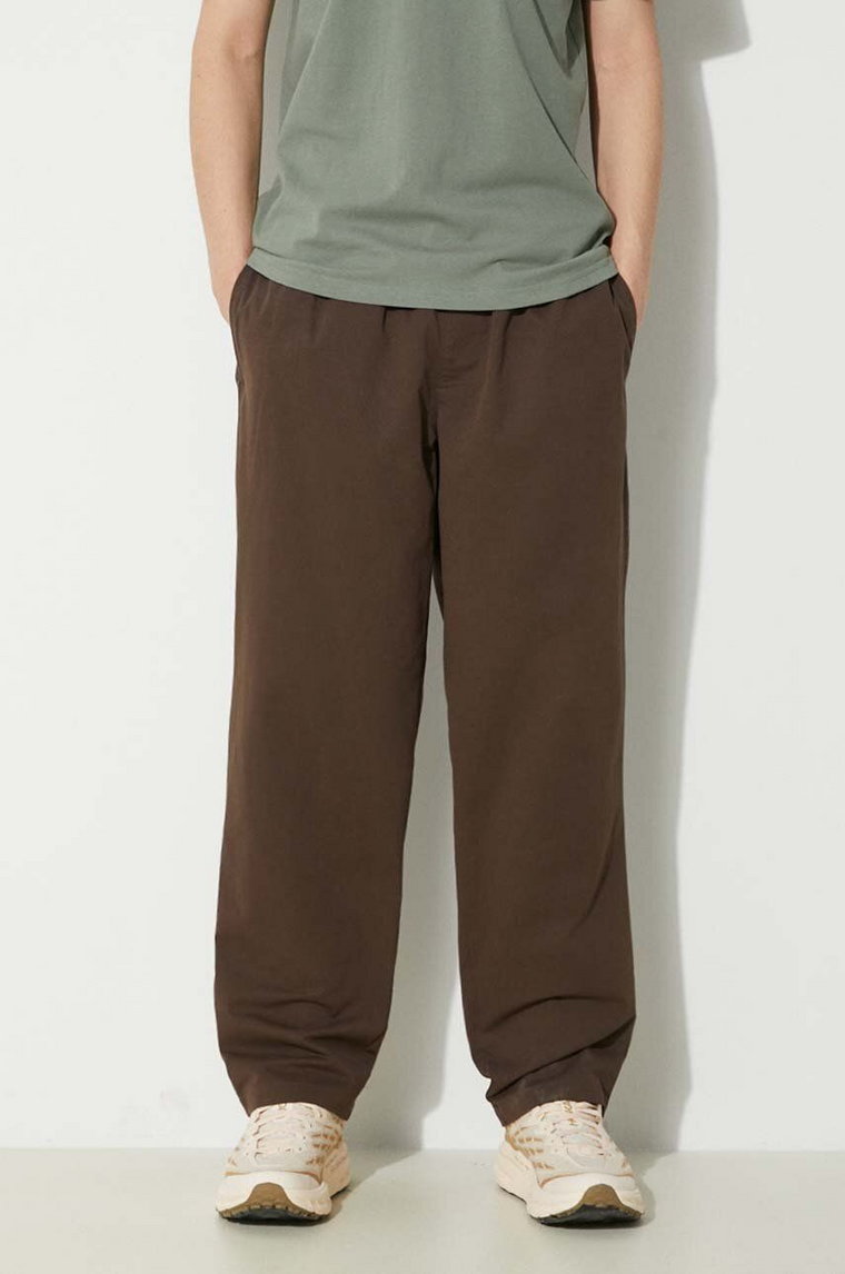 ICECREAM spodnie bawełniane Skate Pant kolor brązowy w fasonie chinos IC24109